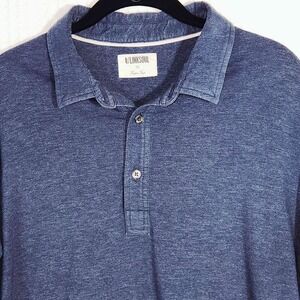 Linksoul Tempus Fugit Polo Shirt Mens Medium Blue Short Sleeve Casual Golf‎